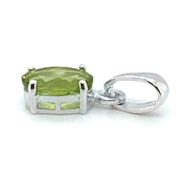 Peridot 1.26ct Platinum Finish Solid 925 Sterling Silver Pendant - Picture 3 of 6